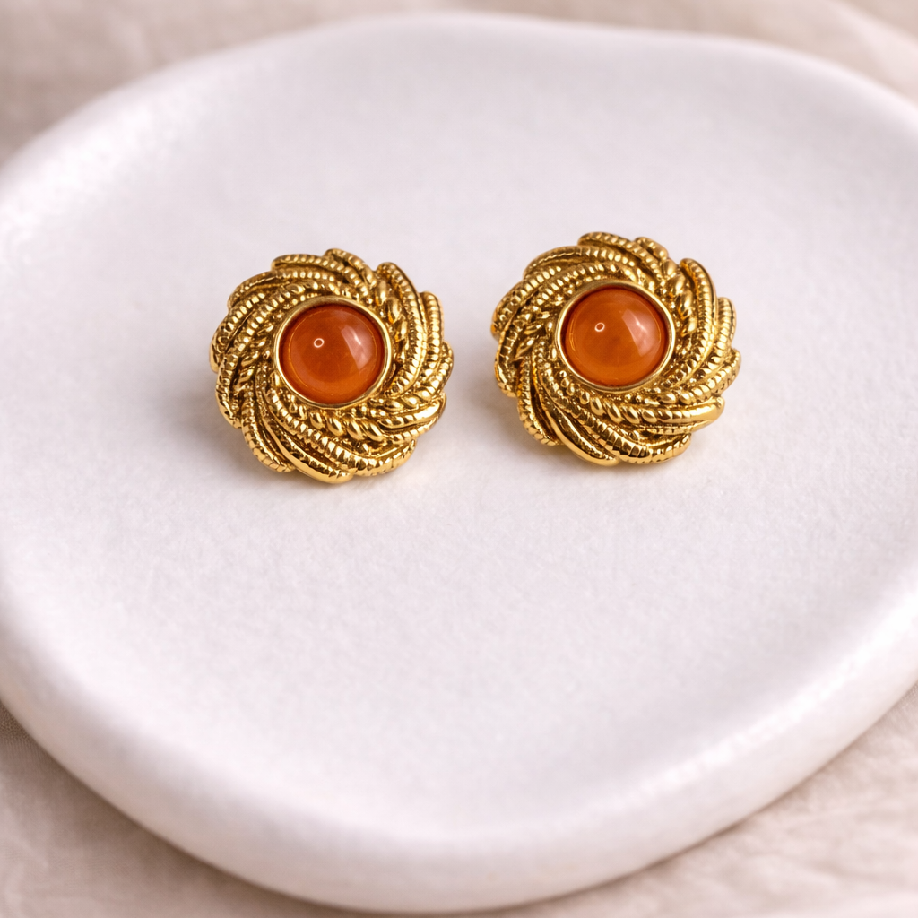 Boucles d'oreilles Soleil Ambré