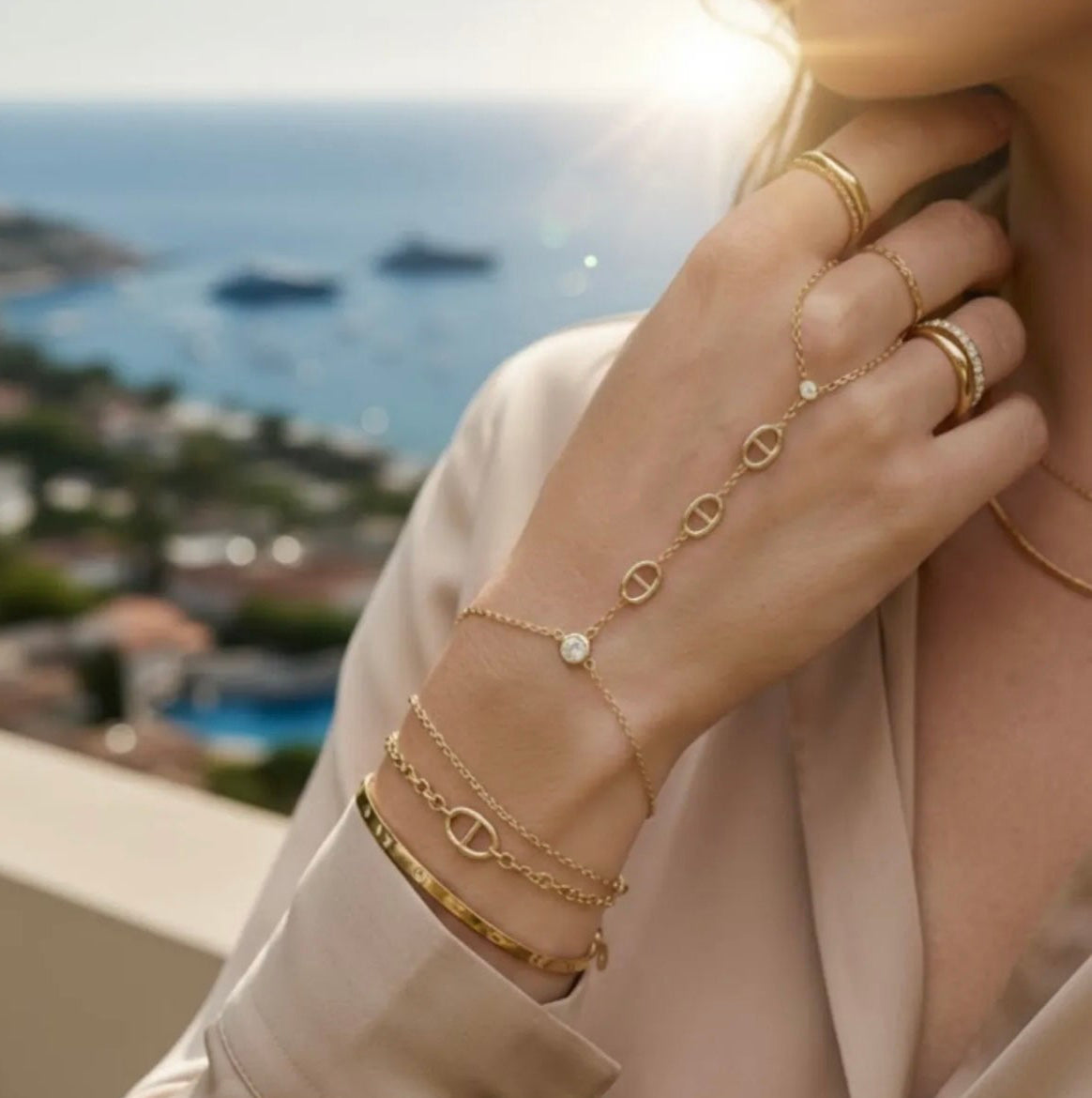 Chaîne de main maille marine